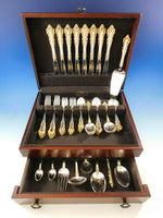 Medici Golden by Gorham Sterling Silver Flatware Set 8 Service 63 pieces Dinner