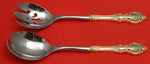 GRAND VICTORIAN BY WALLACE STERLING SILVER SALAD SERVING SET 2PC HHWS CUSTOM 11"