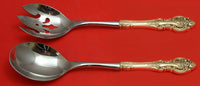 GRAND VICTORIAN BY WALLACE STERLING SILVER SALAD SERVING SET 2PC HHWS CUSTOM 11"