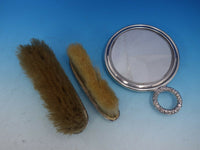 #10 Dominick & Haff 3 Piece Sterling Silver Floral Repousse Dresser Set (#4106)