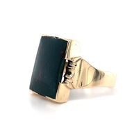 10k Yellow Gold Men's Large Genuine Natural Bloodstone Ring Jewelry (#J5679)