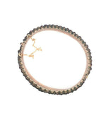 Genuine Natural Bohemian Garnet Bangle Bracelet Three Row (#J5253)