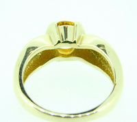 14k Yellow Gold Ring with Concave Cut Genuine Natural Citrine (#J1932)