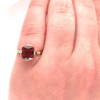 2.11ct Genuine Natural Garnet 10k Yellow Gold Ring Jewelry (#J5777)