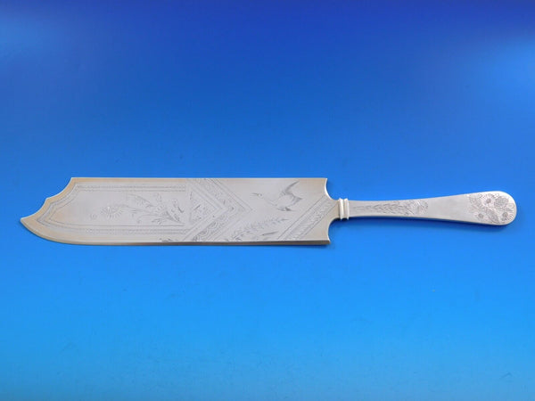 Dominick and Haff Sterling Silver Ice Cream Slice Engraved Stork / Bird BC 12"