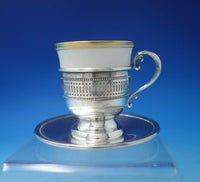 Bead by Fisher Sterling Silver Demitasse Cup with Liner and Saucer #601 (#5909)