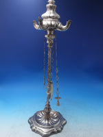 SB Silverplate Hookah / Water Pipe with 4 Chains and Various Implements (#6493)