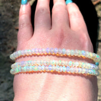 95cts Genuine Natural Opal Beaded Necklace with 14k Yellow Gold Clasp (#J5922)