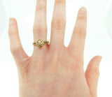 14k Yellow Gold Victorian Mine Cut Genuine Natural Diamond Ring (#J4433)