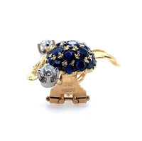 18k Gold Antique Genuine Natural Sapphire Diamond Blackberry Earrings (#J5433)