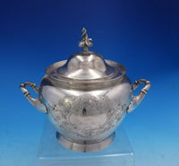 Bigelow Bros and Kennard Coin Silver Sugar Bowl 3-D Finial Hand Engraved (#4014)