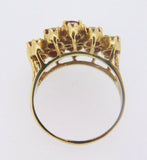 Marvelous 14k Gold Ring with Eight Genuine Natural Rubies and Diamonds (#J496)