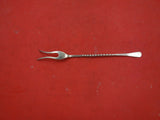Indigenous Sterling Silver Pickle Fork Hand-wrought Twisted Handle Symbols 7 1/4