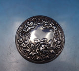 Sterling Silver and Glass Dresser Jar Floral Design on Lid 1 1/4" x 2" (#6838-2)
