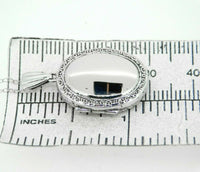 14k White Gold Oval Locket with Decorative Border (#J5081)
