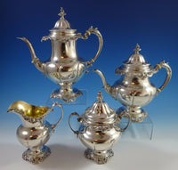 Grande Baroque by Wallace Sterling Silver Tea Set 4pc #4850-9 (#1138) Coffee