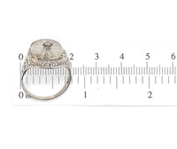 14k Gold Genuine Natural Oval Rock Crystal Quartz Filigree Ring w/Diamond #J5932