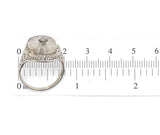 14k Gold Genuine Natural Oval Rock Crystal Quartz Filigree Ring w/Diamond #J5932
