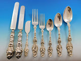 Lily by Whiting Sterling Silver Flatware Set Service 80 Pieces Script Monogram