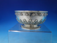 French 800 Silver Caviar Bowl w/ Lid Flower & Leaf Design c1870 (#6130)