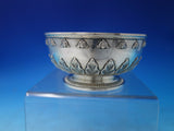 French 800 Silver Caviar Bowl w/ Lid Flower & Leaf Design c1870 (#6130)