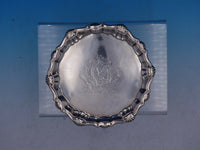 Georgian English Sterling Silver Salver Tray with Shell Border 1748 (#4211)