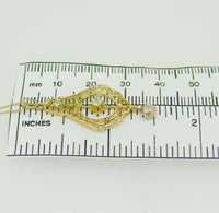 10k Yellow Gold Lavaliere Pendant Diamond Pearls 14k Chain (#J4812)