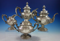 Flora by Reed & Barton Sterling Silver Tea Set 4pc #575A (#2851) Antique