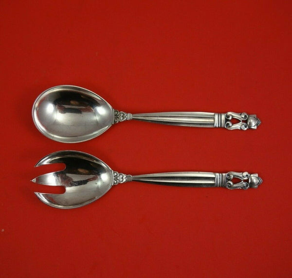 Acorn by Georg Jensen Sterling Silver Relish Set 2pc 6" Antique Silverware