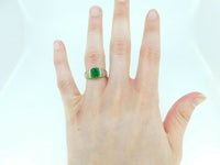 14K Gold 1 1/4ct Genuine Natural Emerald Ring with 3/4ct Diamonds (#J2646)