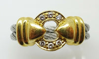 Charriol 18k Yellow and Steel Genuine Natural Diamond Ring (#J3230)