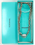 Tiffany and Co Sterling Oval Tag Chain Necklace Jewelry (#J5781)