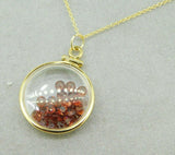 Vintage Shaker Locket 12K Gold Filled Gemstones Pendant