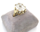 14k Yellow Gold Camphor Glass Vintage Ring Jewelry (#J5947)