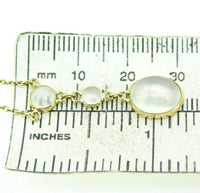 18k Yellow Gold 7ct Genuine Natural Moonstone Drop Necklace Pendant (#J4568)