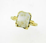 10k Yellow Gold 2.29ct Genuine Natural Gold Vein Quartz Ring (#J5095)