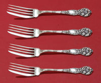 Wild Rose by Watson Sterling Silver Fish Fork Set 4pc AS Custom Made 7"