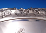 German .800 Silver Tea Tray Bright-Cut w/Shell Oak Leaves Lion Crest Stag #7457