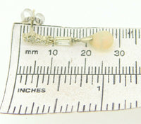 14k Gold Briolette Genuine Natural Opal Earrings with Twelve Diamonds (#J4079)