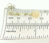 14k Gold Briolette Genuine Natural Opal Earrings with Twelve Diamonds (#J4079)