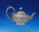 Repousse by Kirk Sterling Silver Tea Set 5pc #103 Hand Decorated (#4944)