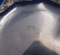 Whiting Sterling Silver Bowl with Water Lily Pad Design #5874 8 3/4" Dia (#4948)
