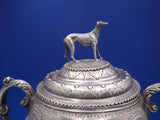 English Sterling Silver Victorian Trophy Dog Greyhound Dated 1867 16" (#7355)