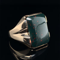 10k Yellow Gold Men's Genuine Natural Bloodstone Ring Jewelry (#J5680)