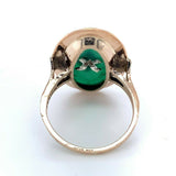 10k Yellow Gold Art Deco Genuine Natural Chrysoprase and Diamond Ring (#J4982)