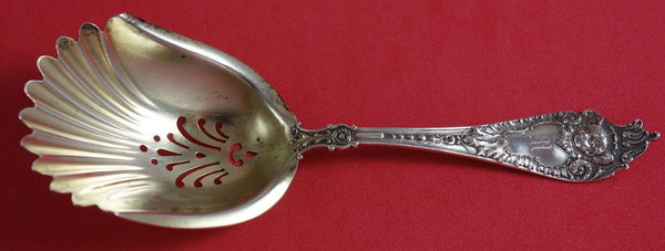 Cherub By Watson-Newell Sterling Silver Almond Spoon Goldwashed 5 3/4"