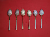 Norwegian Sterling Silver Demitasse Spoon set of 6 in fitted box vermeil 3 7/8"