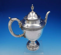 Bailey and Co Coin Silver Tea Pot with Greek Key Border and Beading (#3778)