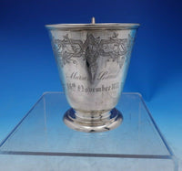S. Smith and Sons English Sterling Silver Child's Mug Cup w/ Grapes Bird (#3918)
