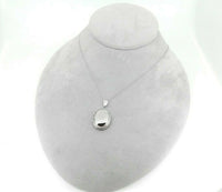 14k White Gold Oval Locket with Decorative Border (#J5081)